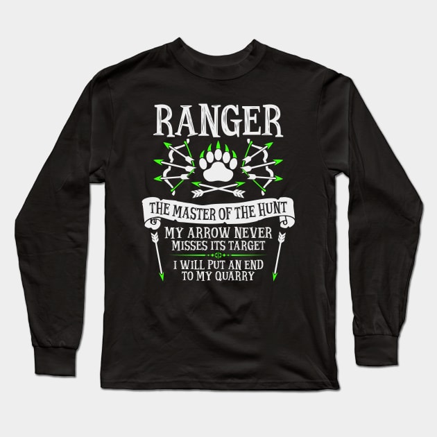 Ranger, Dungeons & Dragons - The Master of the Hunt Long Sleeve T-Shirt by enduratrum